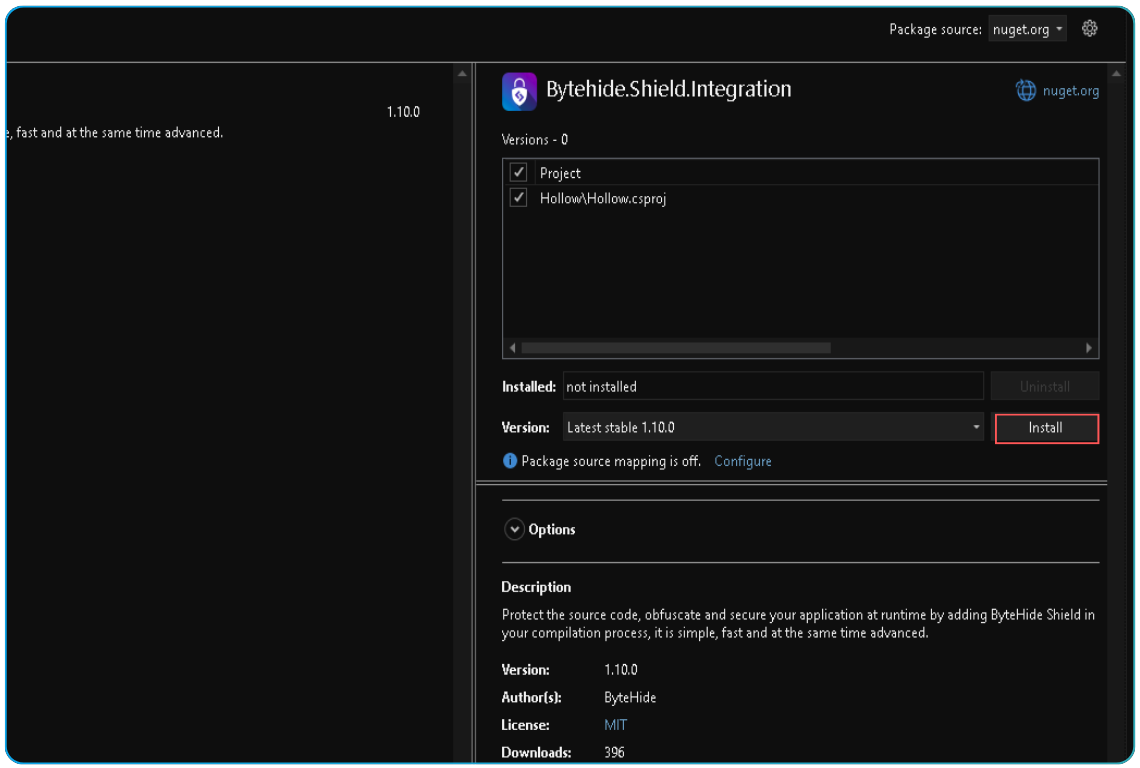 how to install shield obfuscator msbuild