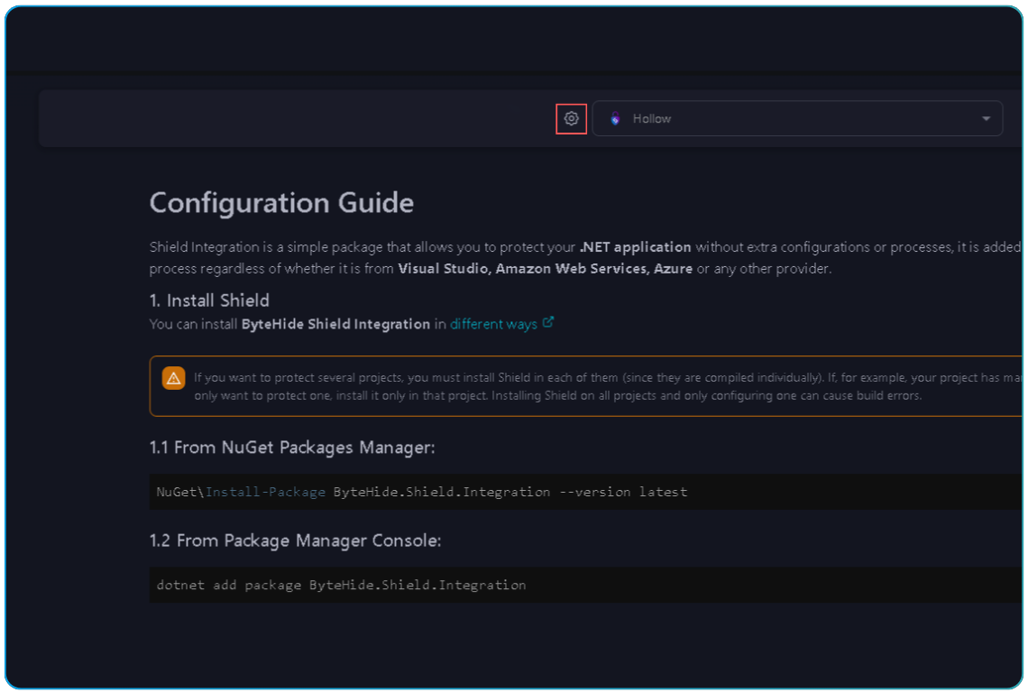 ByteHide Shield NuGet package